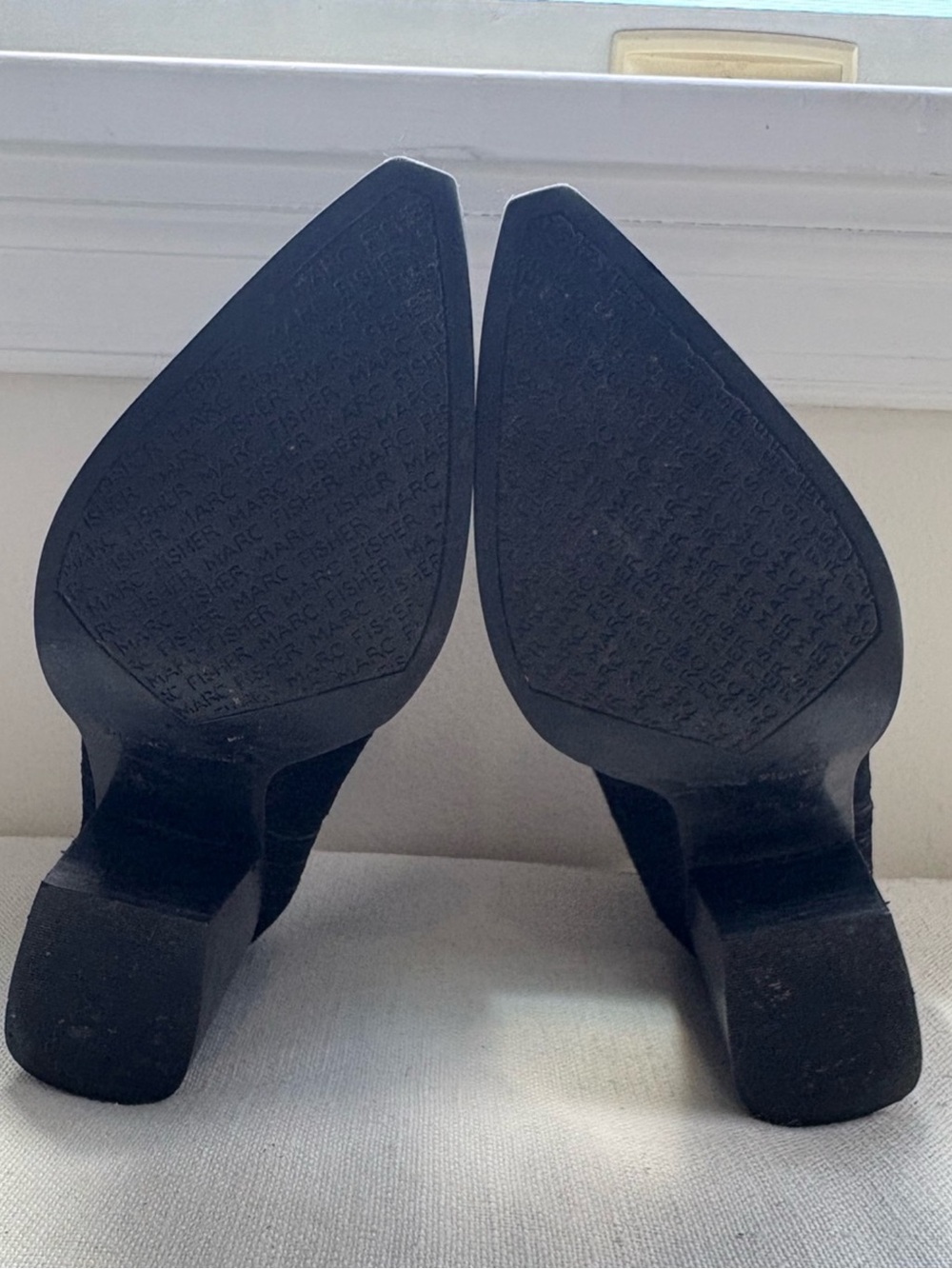 Marc Fisher Black Suede Ankle Boots Booties - Picture 7 of 9